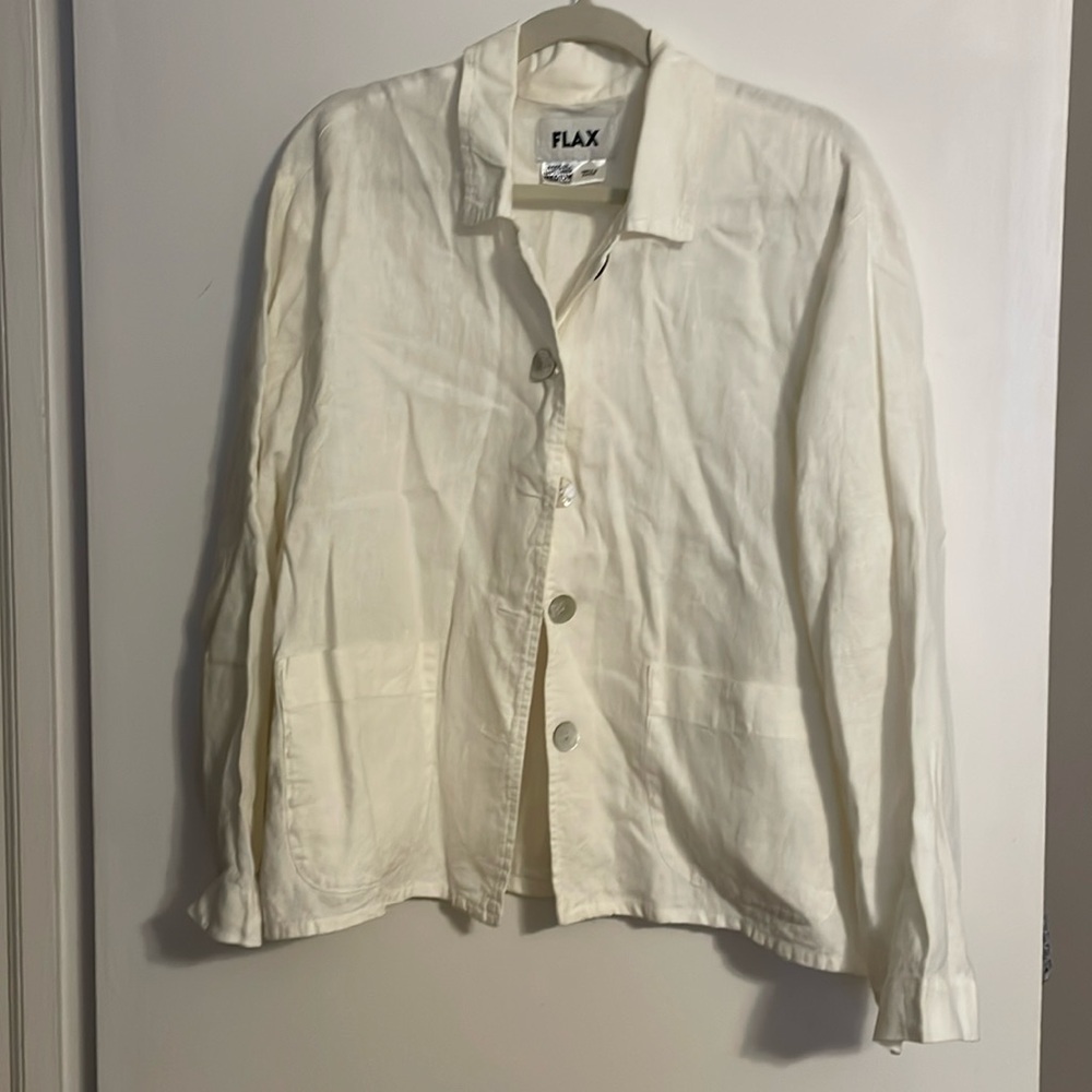 Flax linen lightweight jacket. size Medium Excellent condition.